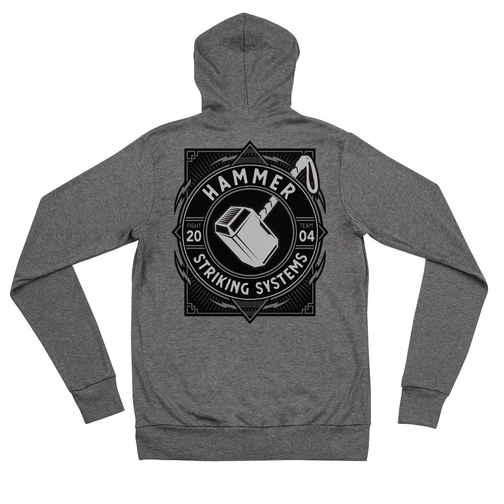 Hammer Striking Crest Unisex zip hoodie